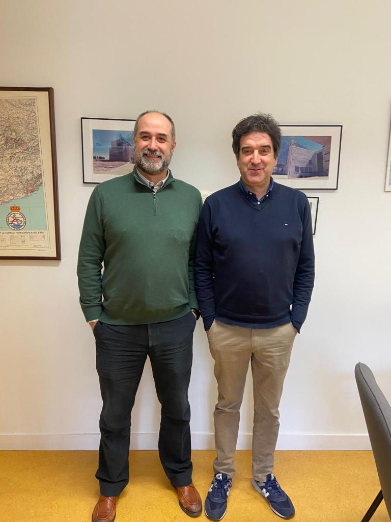 Hugo Malón y Javier García Ramos en el Campus de Huesca de Unizar