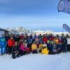 Estudiantes del Campus de Huesca tras una de as clases de esquí