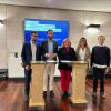 Claver, Bolea y Liesa, junto a los directores de la Cátedra