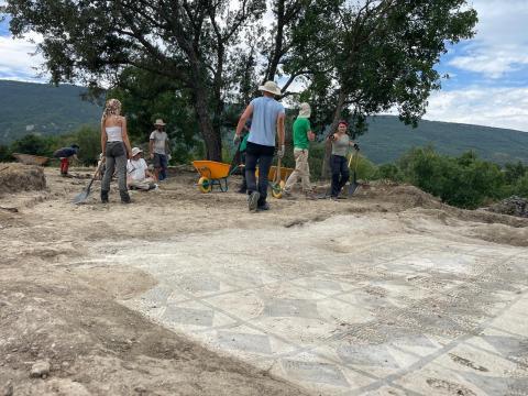Mosaico romano en el Forau de la Tuta